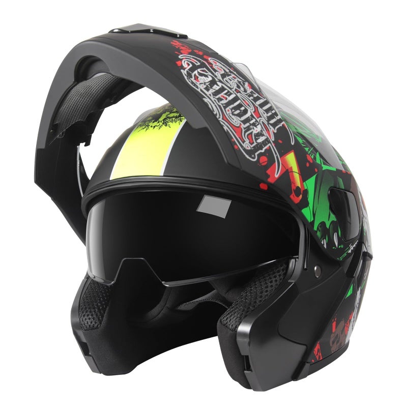 Cutey Motorcycle Full Face Helmet for UnisexAdults DOT Approved Motorbike Street Bike Racing Helmets SkullL - Image 3