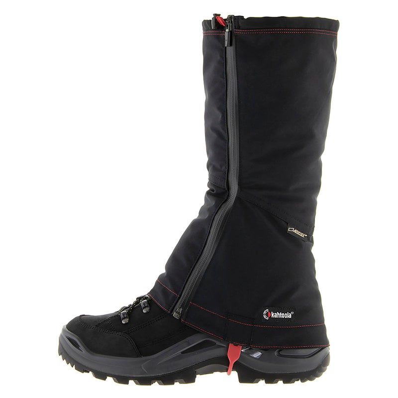 Kahtoola LEVAgaiter Tall GTX Gaiters, Waterproof Gore-TEX Shoe & Boot Protection for Mountaineering, Off-Trail Hiking in Mud, Snow & Ice - Black|Black - Medium - Image 1
