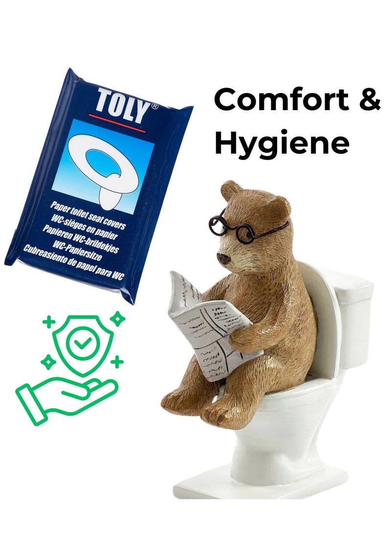 Toly 10 - Disposable Toilet Seat Covers | Hygiene-Friendly Travel Paper Sheets (10 Sheets, 1 Pack) | Portable, Biodegradable & Flushable - Image 4