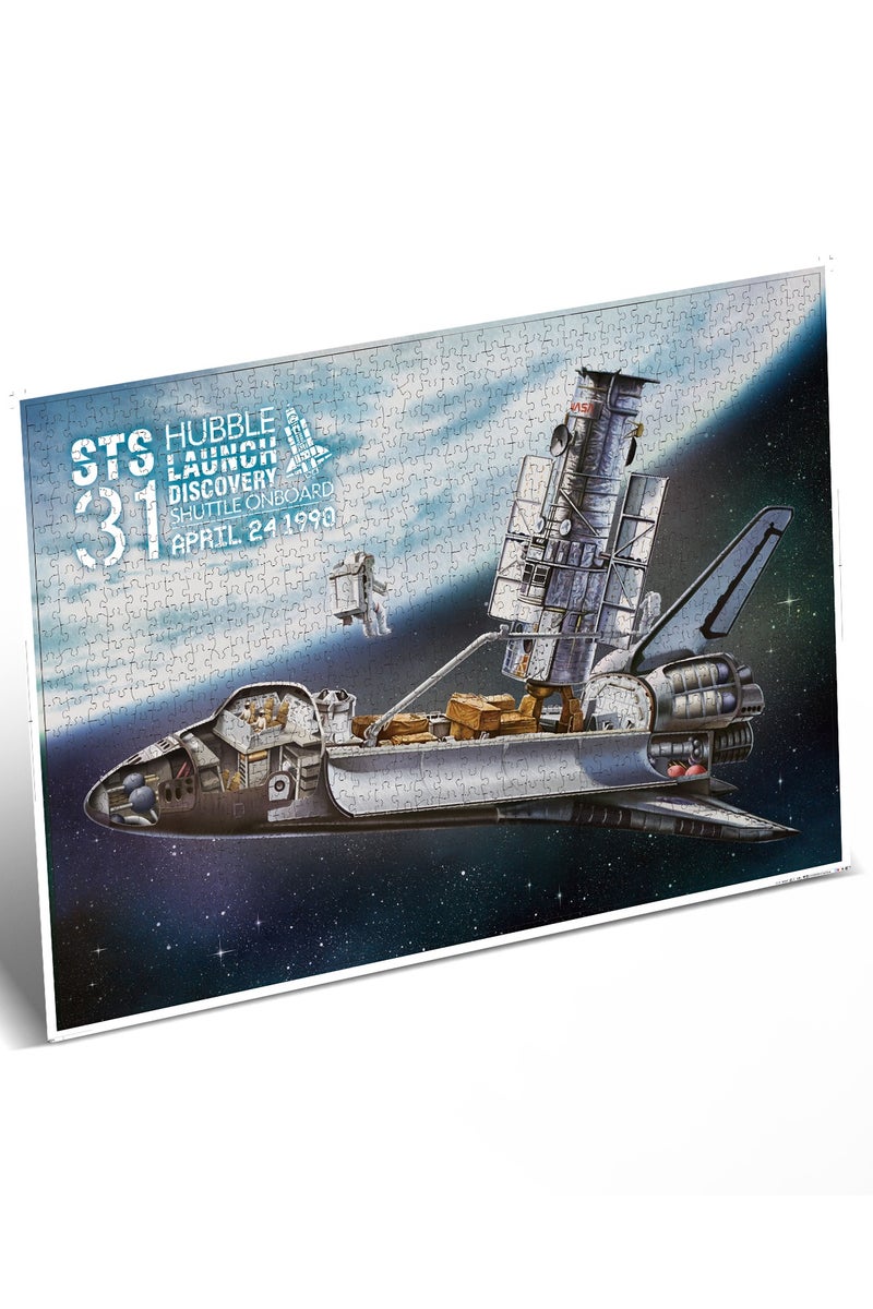 CubicFun Jigsaw Puzzle NASA Hubble Telescope + Discovery Space Shuttle Orbiter 1000-Pieces | No-Glue or Scissors Needed! | Puzzle for Adults | Kids Puzzle | Challenging Puzzle | Perfect for Stress Reliever and Puzzle Lovers | - Image 2