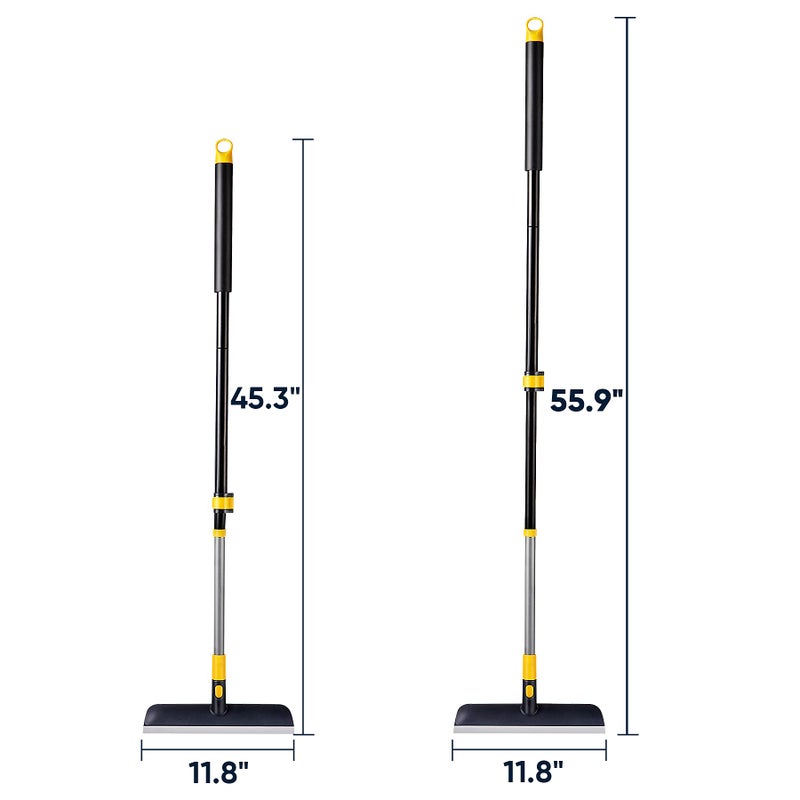 Yocada Floor Scrub Brush Telescopic Handle 2 in 1 Scrape Brush Stiff Bristle Shower Scrubber for Cleaning Patio Bathroom Garage Kitchen Wall Deck Tub Tile 55.9 inch Tall - Image 4