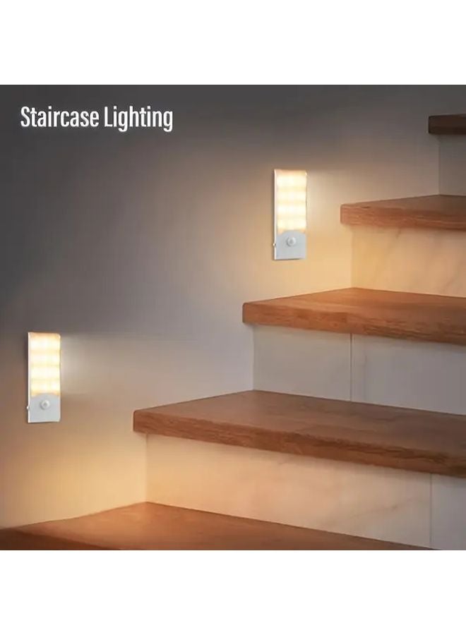 قطعتان من مصباح LED أبيض بحساس حركة للإنارة الليلي، قابلة لإعادة الشحن، مثبتة على الحائط مغناطيسيًا وقابلة لتعديل الإضاءة - Image 4
