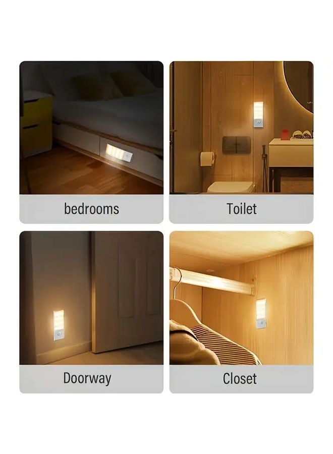 قطعتان من مصباح LED أبيض بحساس حركة للإنارة الليلي، قابلة لإعادة الشحن، مثبتة على الحائط مغناطيسيًا وقابلة لتعديل الإضاءة - Image 5