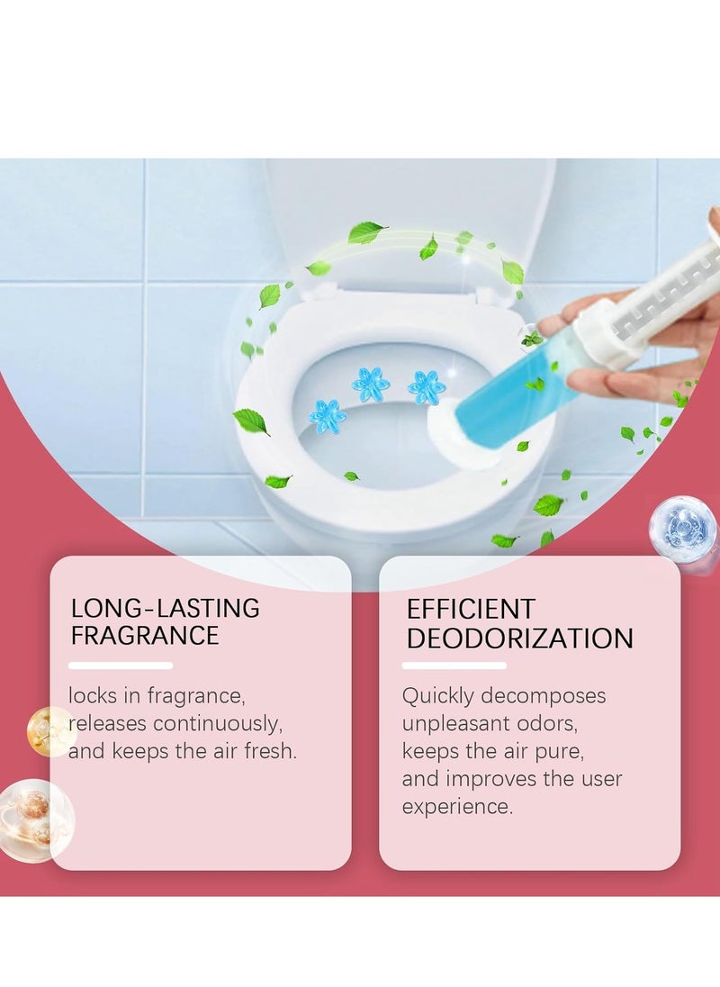 Jakehoe - 4pcs Toilet Cleaning Gel, Flower Fragrance Bathroom Deodorizer Bowl Cleaner Toilet Wand Refills, Toilet Refresh Flower Scent Gel, Toilet Air Freshener, Keep Clean And Long-Lasting Fragrance - Image 1