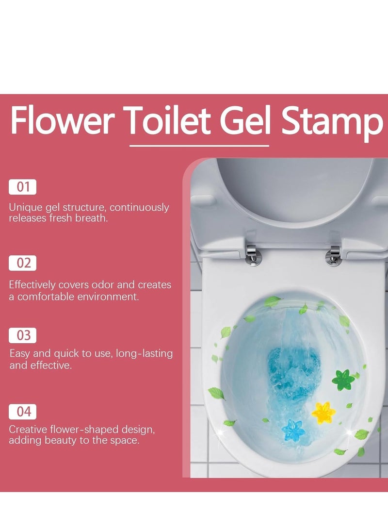 Jakehoe - 4pcs Toilet Cleaning Gel, Flower Fragrance Bathroom Deodorizer Bowl Cleaner Toilet Wand Refills, Toilet Refresh Flower Scent Gel, Toilet Air Freshener, Keep Clean And Long-Lasting Fragrance - Image 1
