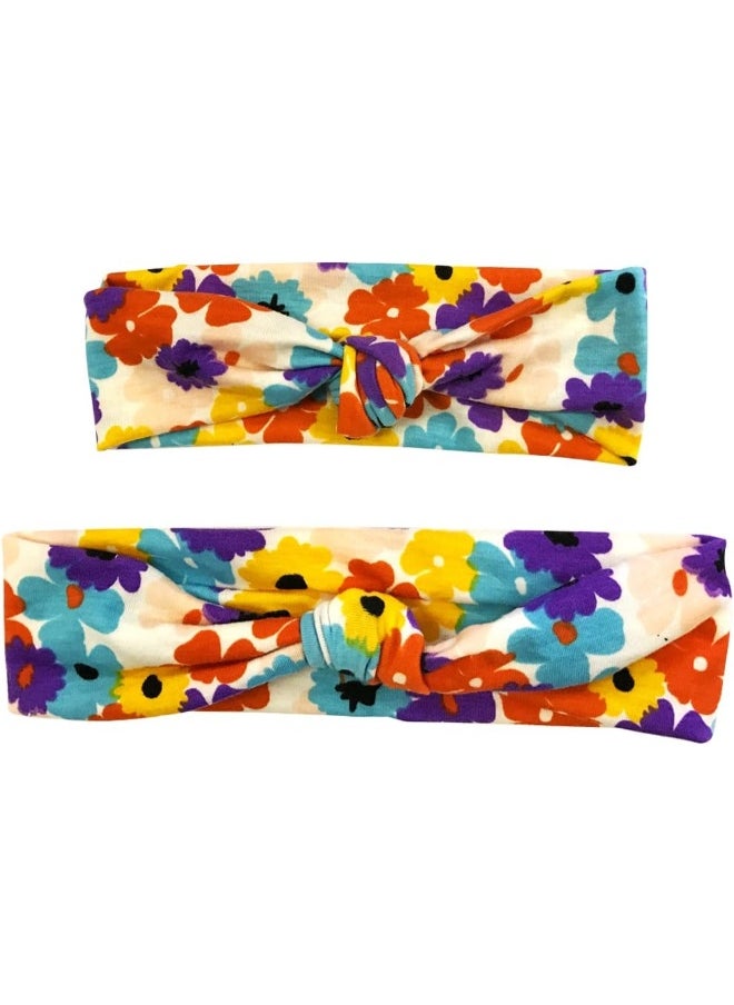 Wrapables - Wrapables® Mommy and Me Boho Headband Headwrap, Floral Fun - Image 1