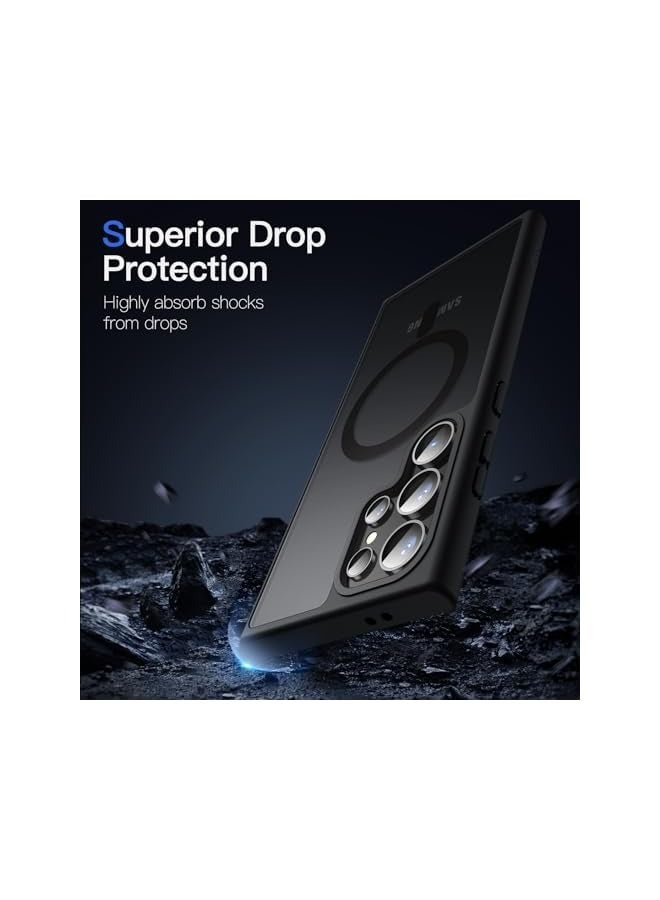 Jetech Magnetic Case for Samsung Galaxy S24 Ultra 5G, Compatible with MagSafe, Translucent Matte Back Shockproof Phone Cover (Black) - Image 5