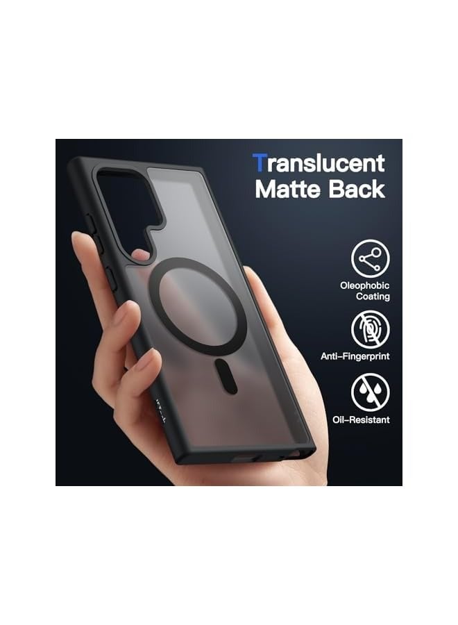 Jetech Magnetic Case for Samsung Galaxy S24 Ultra 5G, Compatible with MagSafe, Translucent Matte Back Shockproof Phone Cover (Black) - Image 4