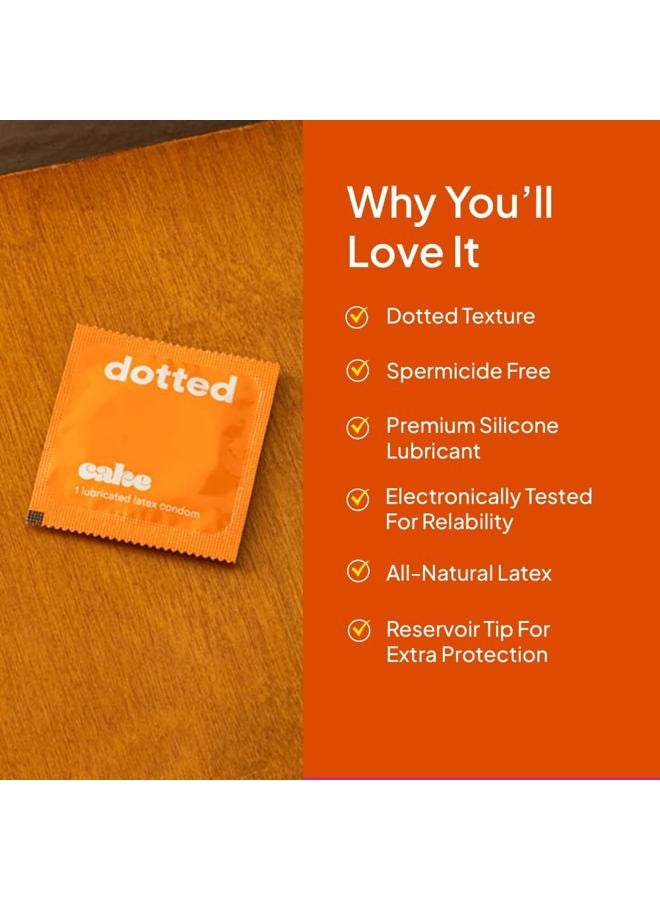 CAKE Hello Cake Dotted Condoms, Premium Silicone Lubricated Latex Condoms with Stimulating Studded Texture for Men, BPA Free, Fragrance-Free, Glycerin Free – 12 Count - Image 4