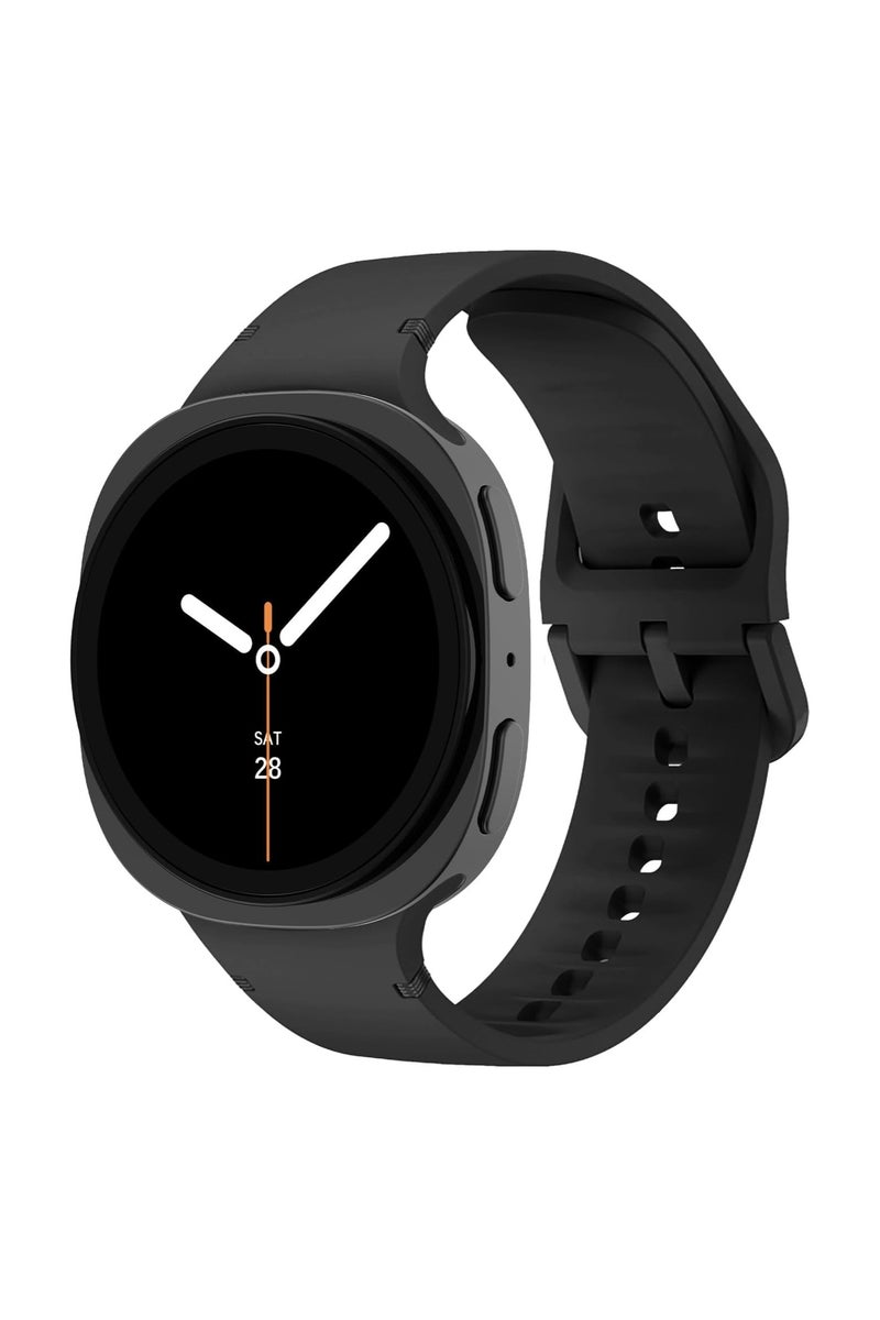 Strap for Samsung Galaxy Watch 8 40mm 44mm/8 Classic 46mm,No Gap Soft Silicone Band Waterproof Wristband for Samsung Galaxy Watch 8,Black - Image 1