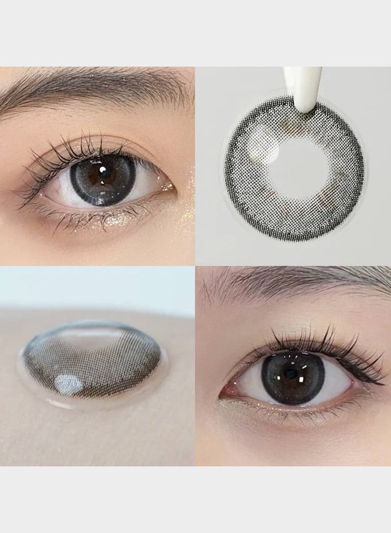 Unibling Snowflake Crystal Ball Yearly Colored Contact Lenses, Unisex Cosmetic Contact Lenses, Enlargement Collection, Light Gray, With Case - Image 4