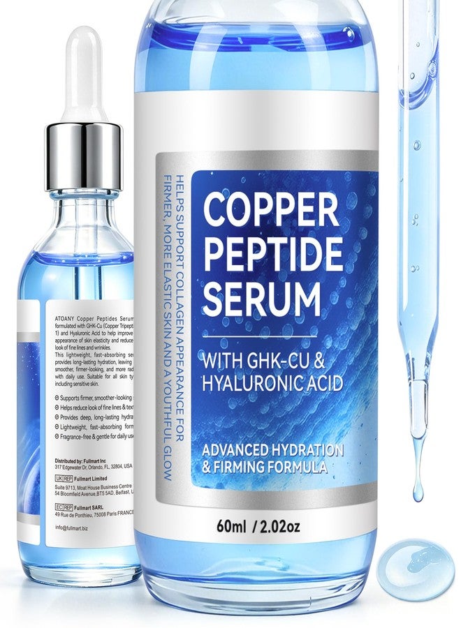 QJCWXIAOX Copper Peptide Serum for Face, GHK-Cu Facial Serum with Hyaluronic Acid - Image 1