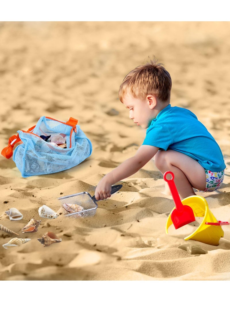 Large Beach Mesh Shovel with Mesh Beach Bag, Beach Sand Sifter for Shell Collecting, Shark Teeth Sifter, Filter Sand Scooper for Picking Up Shells - Image 3