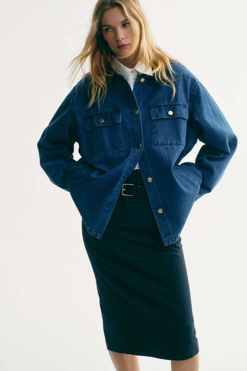 Corduroy-collar denim jacket