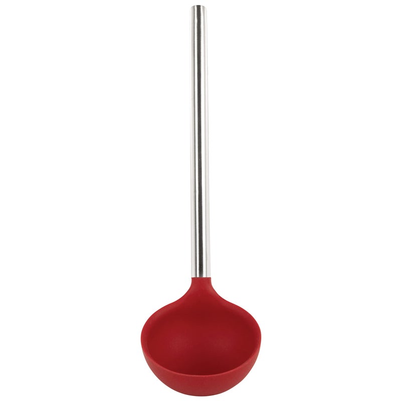 Tovolo Silicone Ladle With Stainless Steel Handle Deep Spoon With Reinforced Nylon Core Perfect Kitchen Utensil for Soup Stew Sauce Punch Cayenne