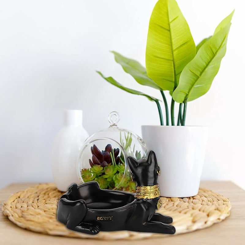Egyptian Cat Shape Vintage Resin Ashtray 5 1 X 3 5in Desktop Decor For Home Office - Image 3
