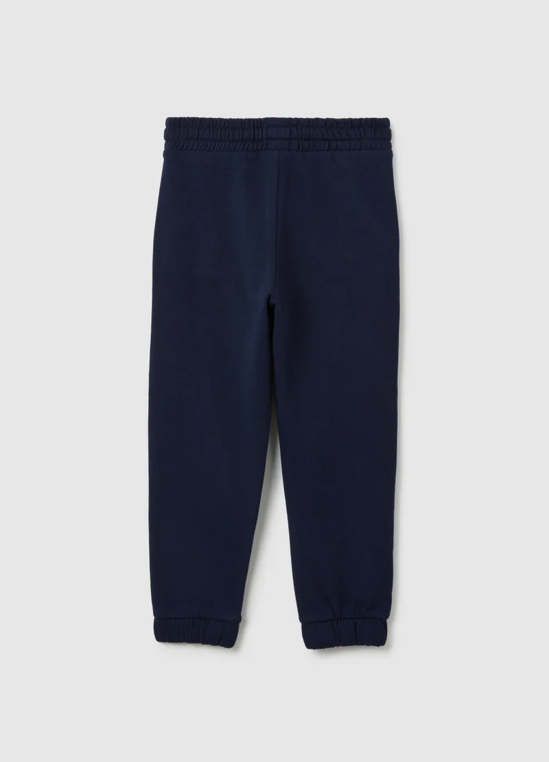 Ovs GIRLS' BLUE PURE COTTON REGULAR FIT TROUSERS