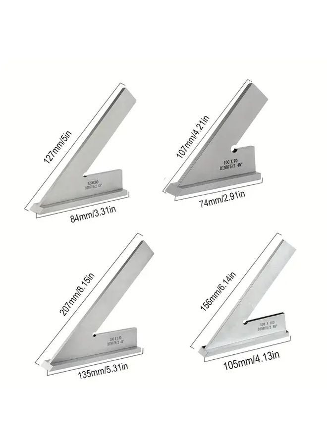 120x80mm 45 Degree Miter Square DIN 875 2 Hardened Steel Angle Ruler With Base - Image 3