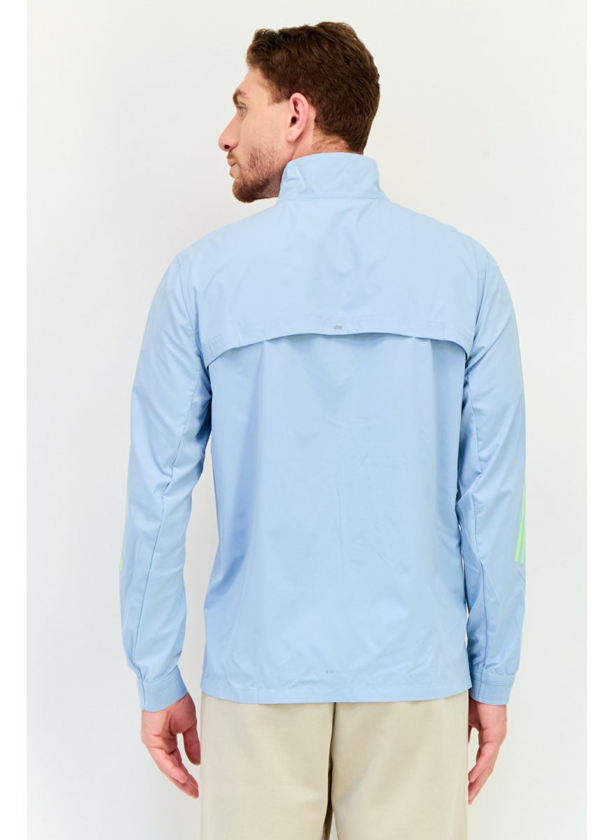 Adidas Men Slim Fit Long Sleeve Training Jacket, Light Blue  - Image 3