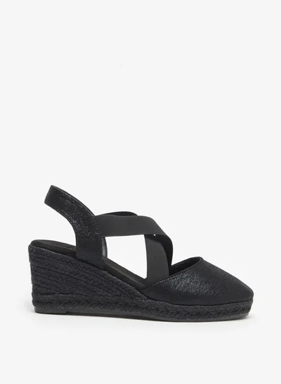 سيليست Women's Solid Sandals with Elasticated Strap and Wedge Heels