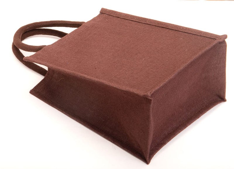 hb+ H&B Jute Lunch Bag for Men, Women, Girls - Travel Handbag With Zip Bottle Holder - Solid Colors - Image 2