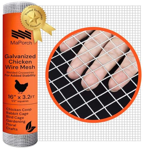 MaPorch Hardware Cloth - 15.7 x 39.3 in, Silver, Garden - Rust-Resistant Galvanized Wire Mesh & Welded Wire Fencing for Poultry Netting, Rabbit Fence & Garden Trellis Support - Image 1
