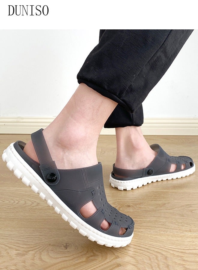 DUNISO Men's Beach Slipper Quick Drying Slide Sandal Non-slip Breathable Flat Slipper for Spa Bath Pool Gym House Sandals for Indoor & Outdoor  - Image 4