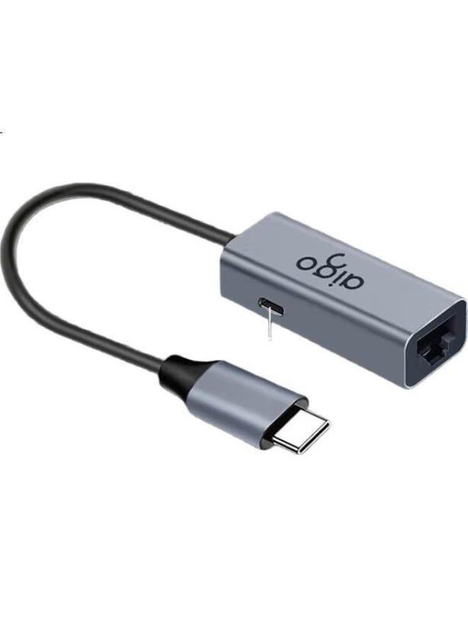 aigo Type-C To Ethernet Adapter Rj45 Gigabit Ethernet Network Card Expansion Dock For Laptop/Phone/Tablet With Pd 100W Power Delivery R02P Metal - Image 3