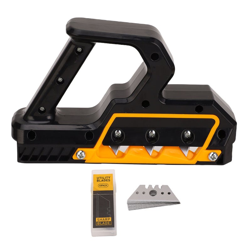 Drywall Cutter 60° Blade 10 Replacement Blades Fast Accurate Cutting - Thick ABS Construction Gypsum Board Planer for Woodworking Drywall Finishing and Multi-Material Shaping - Image 1