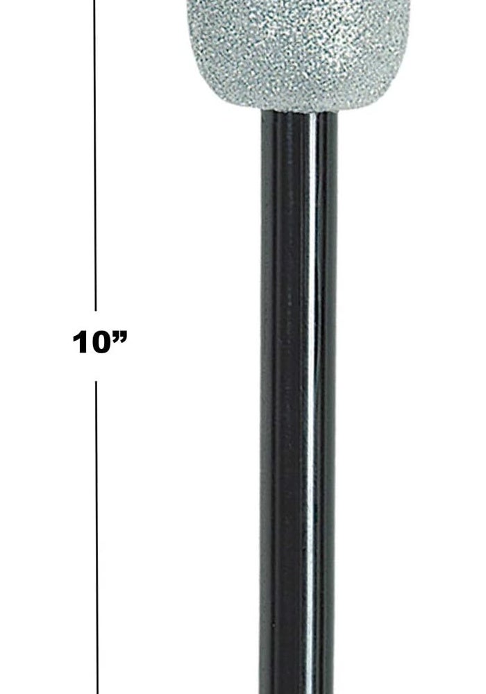 Beistle Silver and Black Glittered Microphone Costume Accessory - Image 2