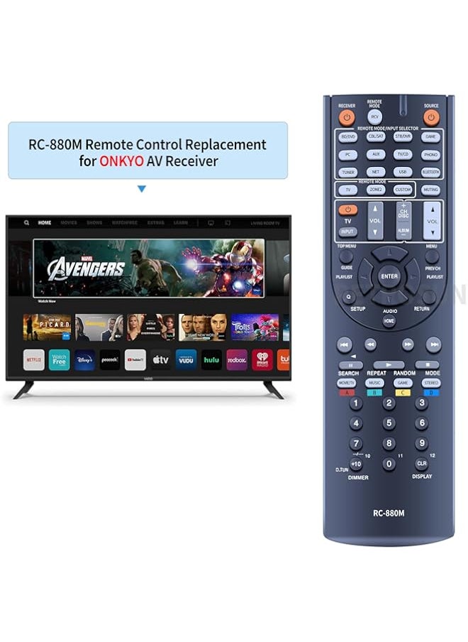 Replacement Remote Control Compatible for Onkyo RC 880M TX NR636 HT RC660 HT S7700 HT R693 TX NR838 TX NR737 Integra 24140881 RC 881M DTR 30.6 7.2 Channel Network A/V Receiver