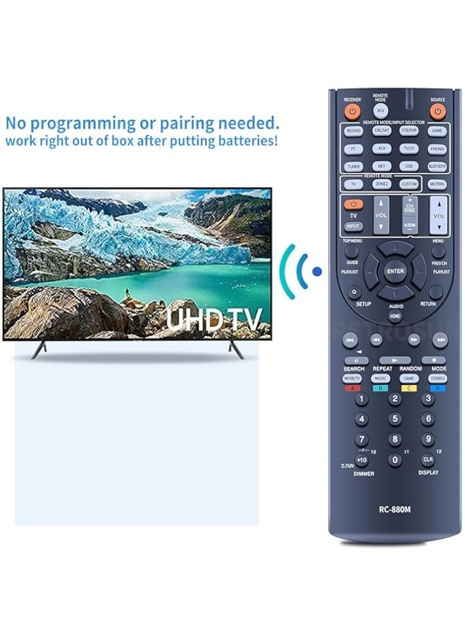 Replacement Remote Control Compatible for Onkyo RC 880M TX NR636 HT RC660 HT S7700 HT R693 TX NR838 TX NR737 Integra 24140881 RC 881M DTR 30.6 7.2 Channel Network A/V Receiver