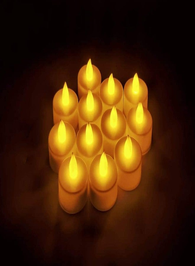 S2S Flameless & Smokeless Decorative LED Tea Light Candles | Battery-Operated Decorative Lightings | Perfect for Gifting, House, Diwali, Christmas, Festival Events (12 Pieces, Yellow) (2 CM Each) - Image 4