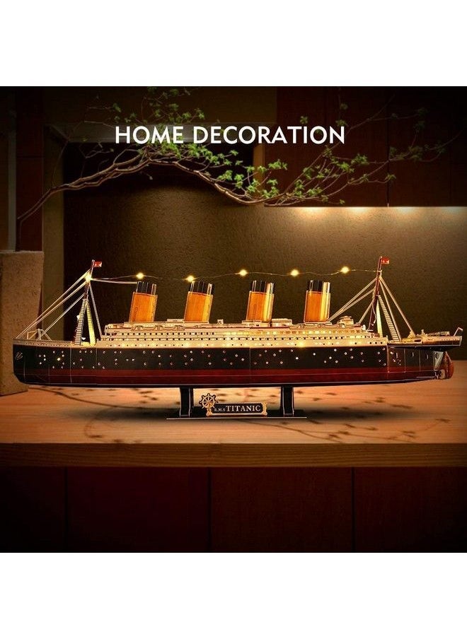 CubicFun - 3D Puzzles For Adults Titanic Toys Arts Crafts For Adults 36'' Led Gifts For Men Women Rms Model Kits Couples Gifts Difficult Watercraft Cruise Long Distance Relationships Gifts Desk Decor - Image 1