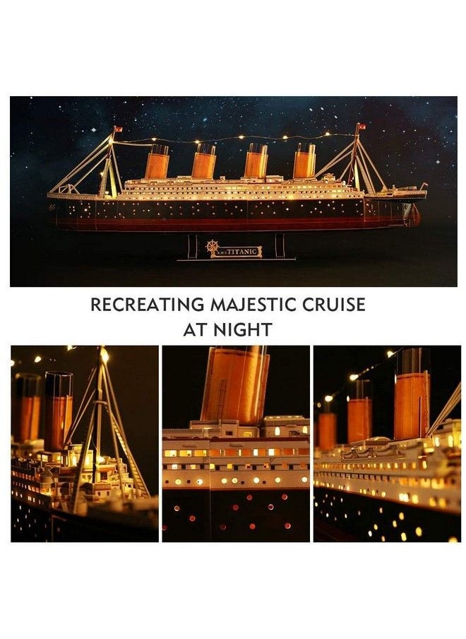 CubicFun - 3D Puzzles For Adults Titanic Toys Arts Crafts For Adults 36'' Led Gifts For Men Women Rms Model Kits Couples Gifts Difficult Watercraft Cruise Long Distance Relationships Gifts Desk Decor - Image 1