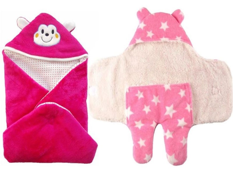BRANDONN Baby Blanket Newborn Gift Pack of Swaddle Wrapper, 0-9 Months, Length 68 cm x Width 68 cm - Image 1