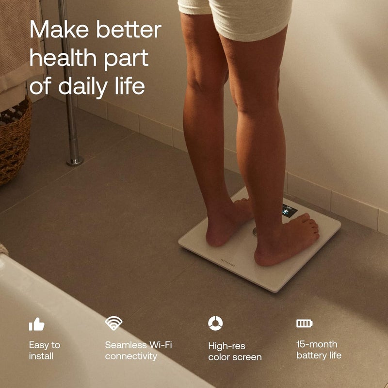Withings Body Smart - Accurate Scale for Body Weight and Fat Percentage, Body Composition Wi-Fi and Bluetooth Weight Scale, Baby Weight Scale, Smart Scale Apple Health Compatible, Bathroom Scale - Image 4