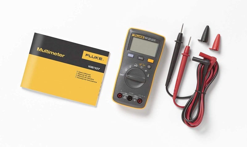 FLUKE Fluke 107 Palmsized CAT III Digital Multimeter Voltmeter 6000 Counts ACDC Voltage Current Frequency Measurements Reliable Safe Multifunctional Ohm Tester LCD Display  - Image 4