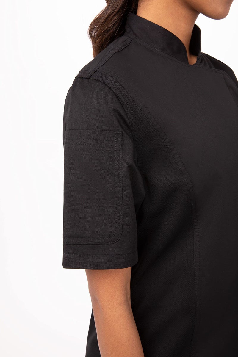 Chef Works Women's Springfield Chef Coat, Black, Medium - Image 5