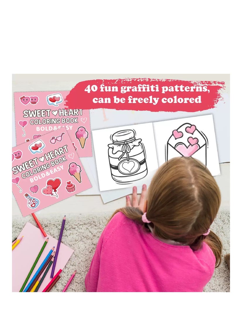 SWEET HEART COLORING BOOK Coloring Book 40 Cartoon Graffiti Suitable For Children Over 4 Years Old - Image 5