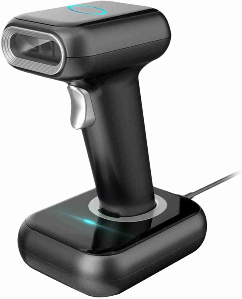 Super Fast Precision Machined Barcode Scanner for Supermarket Retail Library Logistics, Long Standby Time,Black (2.4G & USB(with Base)) - Image 2