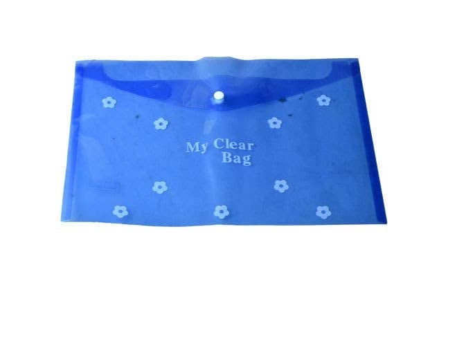 FUTURE X A4 Size Clear Bag (Set of 10), Full Size A4, Floral Design, Transparent Plastic Container for Papers, Button Closer File, Document File/Folder, (Multicolor_A4 Size)_6 - Image 2