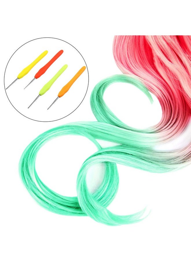 WILLBOND 4 Pieces Hair Needles Crochet Hooks Precision Metal Needles Crochet Knitting Needles With Soft Handles 1 Mm 1.25 Mm 1.5 Mm 1.75 Mm 4 Colors  - Image 5