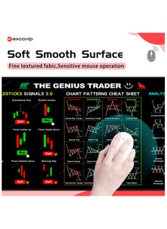 excovip Stock Market Invest Day Trader Trading Mouse Pad Chart Patterns Cheat Sheet,Large Computer Mouse Pad/Desk Mat with Stitched Edges 800x300mm 0320  - Image 5