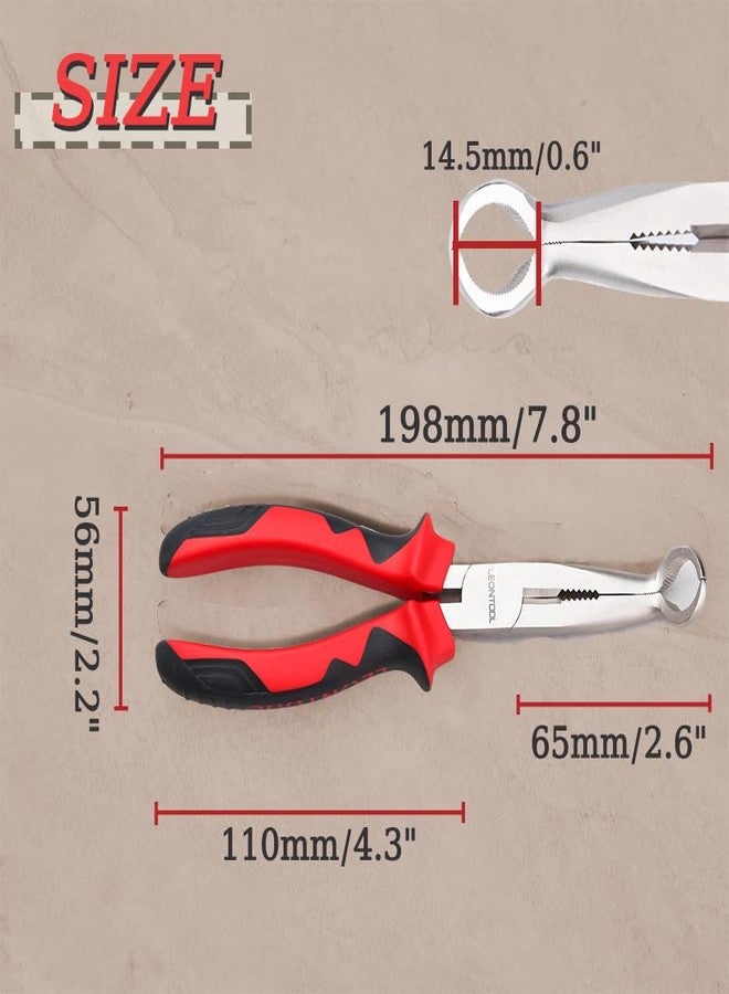 كماشة إزالة غطاء شمعة الإشعال من LEONTOOL مقاس 8 بوصات، كماشة ذات فكين مسننتين، كماشة قبضة خرطوم مع قاطع أسلاك، كماشة حلقة خرطوم، كماشة ذات مقبض TPR، كماشة ذات أنف حلقي، كماشة دائرية للمساحات الضيقة، قطر 3/5 بوصة - Image 5
