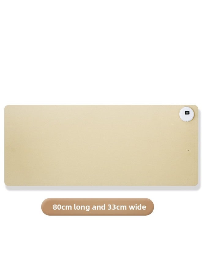 Hand Warmer Desk Mat Heating Pad Student Office Desk Mat Waterproof Hand Warmer Mouse Pad-Pattern:80*33 Solid Color Brown - Image 1