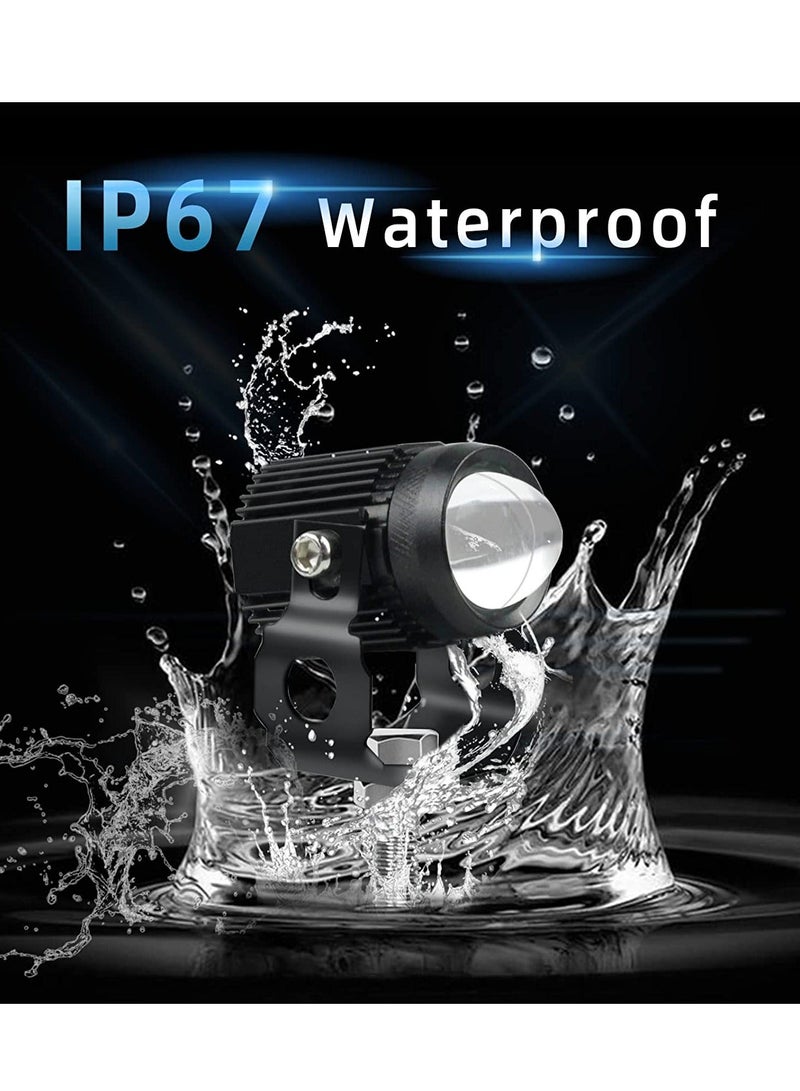 MUNTAQI Motorcycle Driving Light LED High Low Beam Yellow White Fog Light 3 Modes Adjustable Bracket IP67 Waterproof 60W 3575SMD DC 9-30V Work Lamp Compatible with Tractor Truck Car SUV 2Pcs Black - Image 4