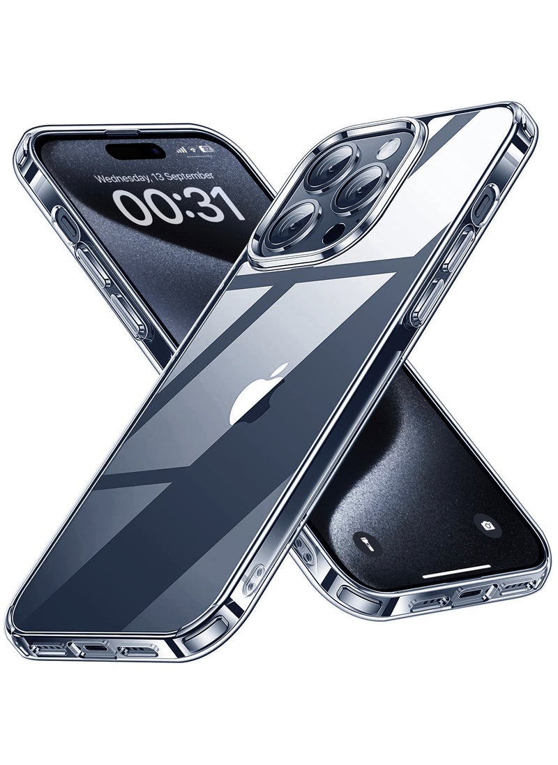 YoYoTech iPhone 15 Pro Max Case Clear Transparent Anti Yellowing Ultra Thin Shockproof Strong Top Grade Drop Protection Anti Scratch Hard Back Cover Crystal Clear  - Image 1