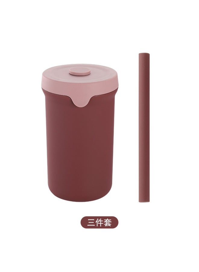 Portable Silicone Water Cup, Anti-fall, Outdoor Travel Water Cup, High Temperature Resistant, Food-grade Silicone Product, Water Cup With Straw