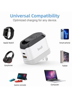 budi 3 In 1 Combined Wall and Watch Wireless Charger 20W USB-C PD+QC3.0  - Image 4